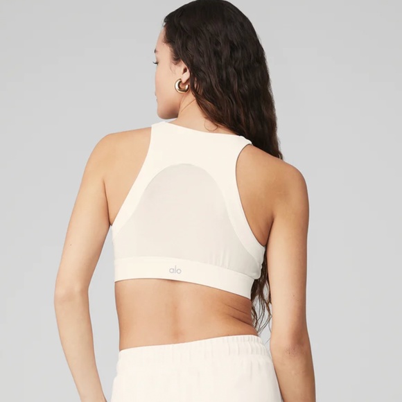 Alo Yoga Catch The Vibe Bra Ivory - Picture 3 of 9